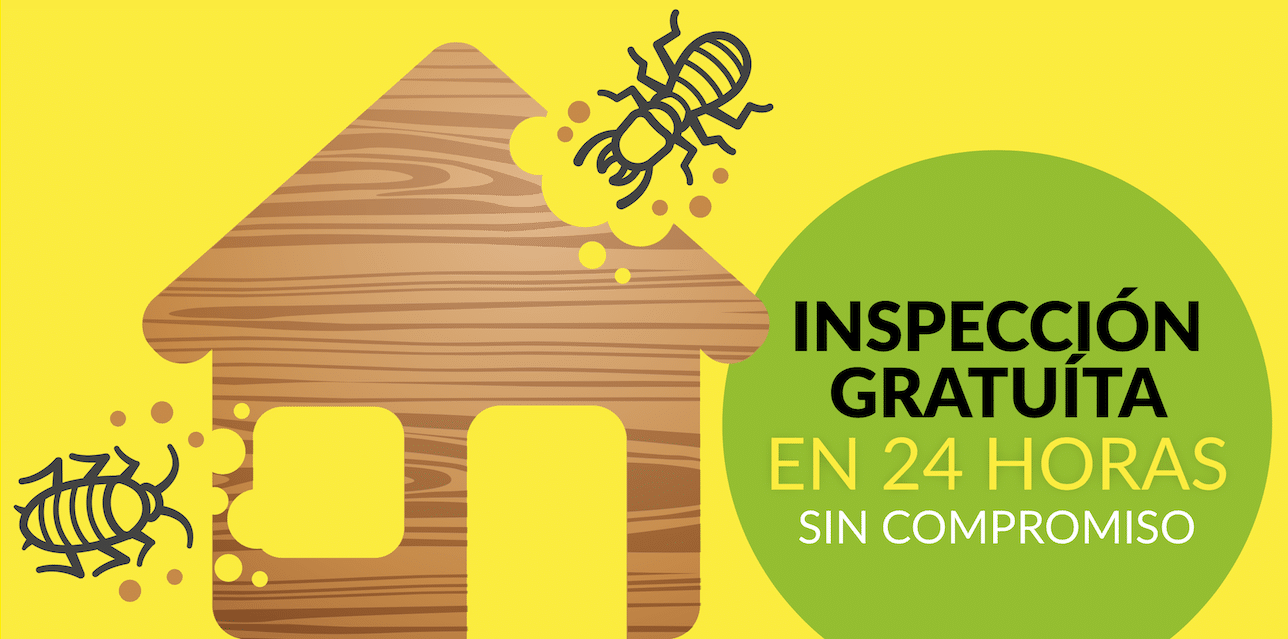 Banner que anuncia inspección gratuita de control de plagas sin compromiso